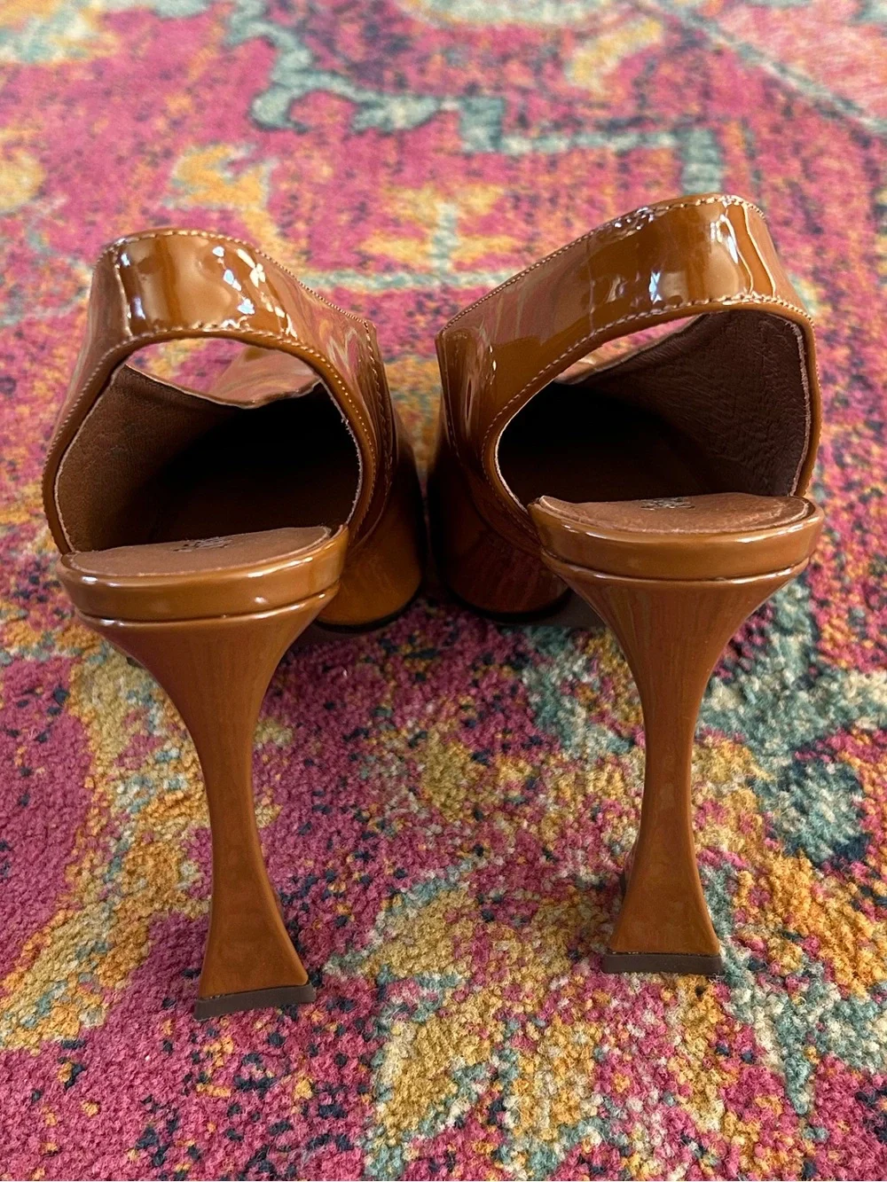 Jeffrey Campbell | Women's Caramel Patent Leather Slingback Alimony Pumps Sz 7.5